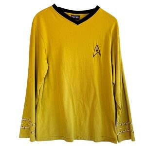 Star Trek Long Sleeve Vneck Shirt W Logo Medium
